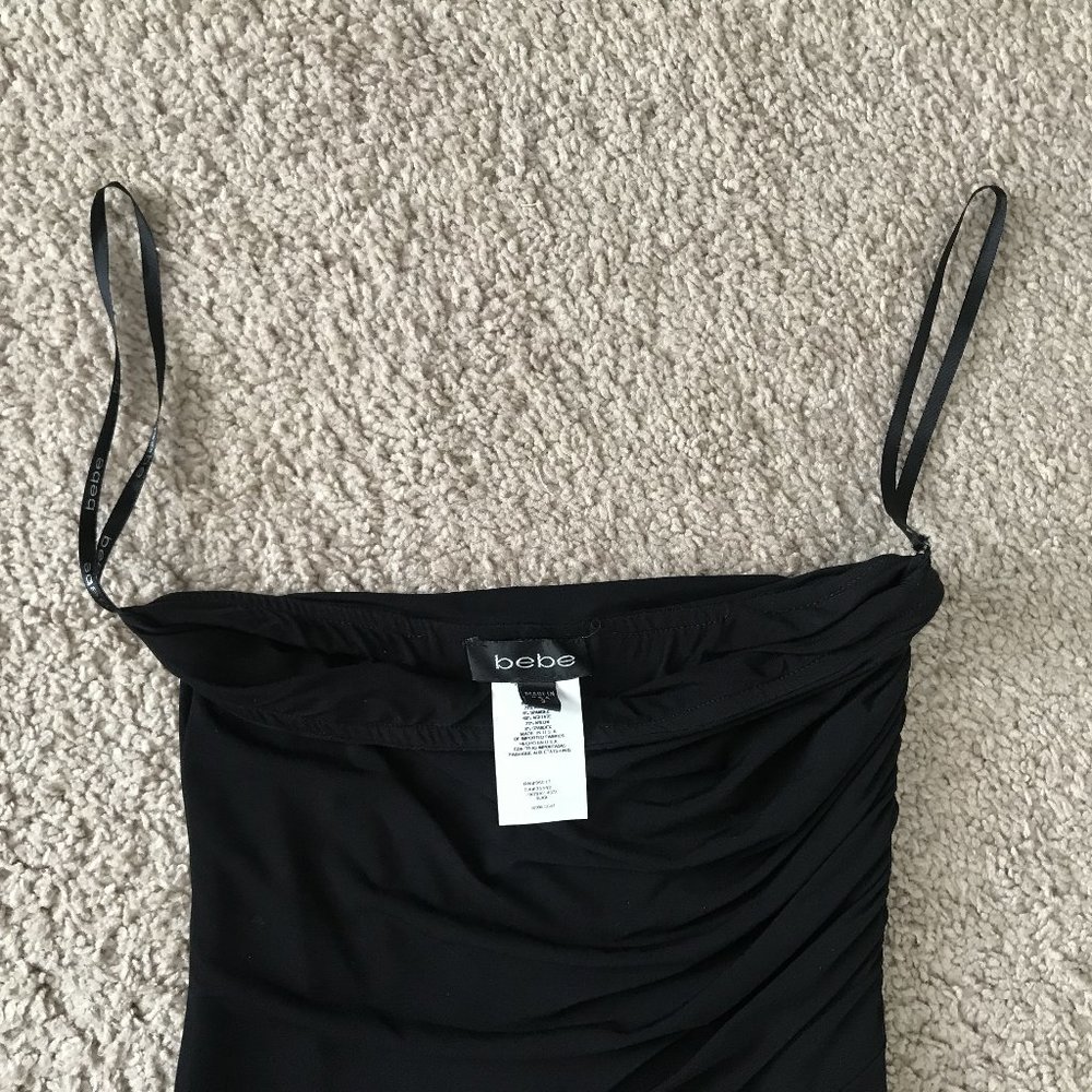 BEBE Strapless Stretchy Black Dress - Sz S - Picture 6 of 11